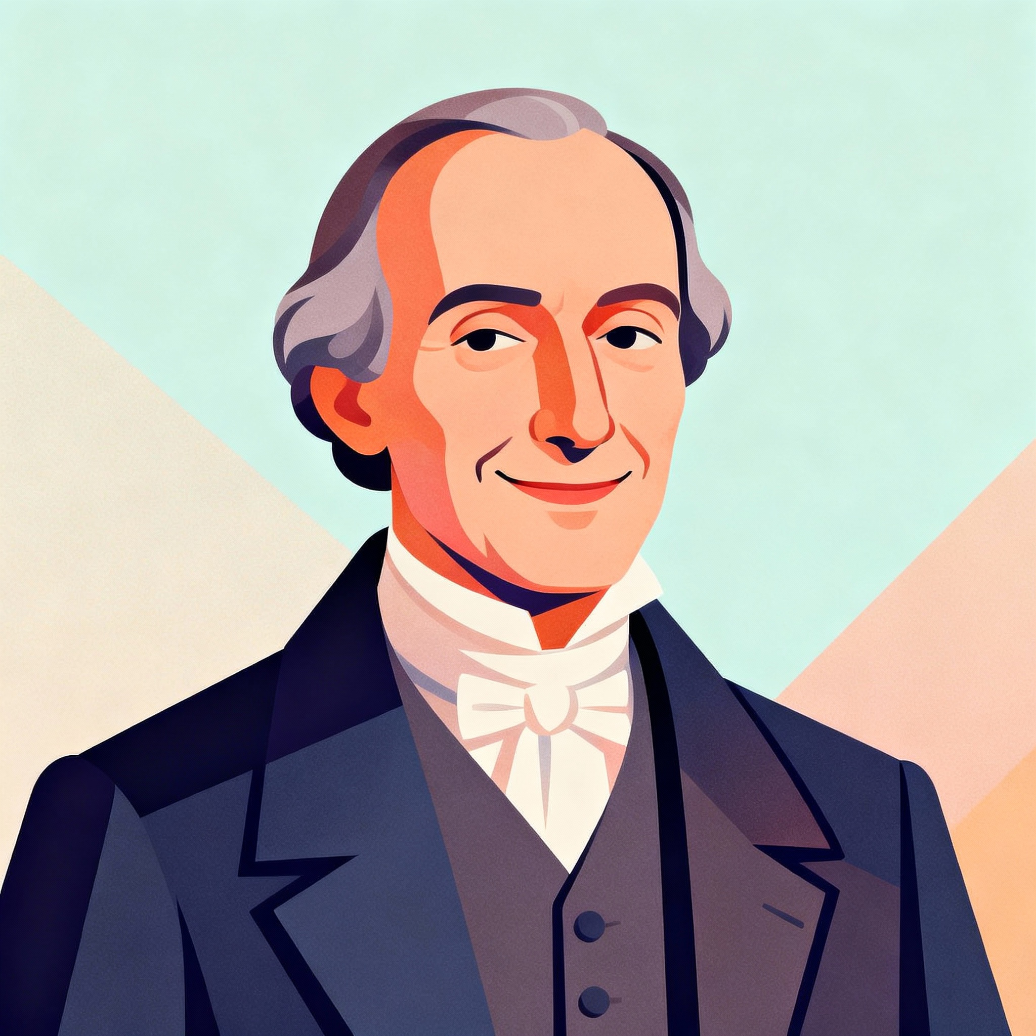 Gregor Mendel portrait illustration